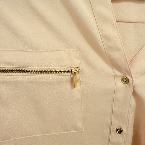 Calvin Klein Zippocket Utility Blouse Button Down Top - Picture 5 of 6